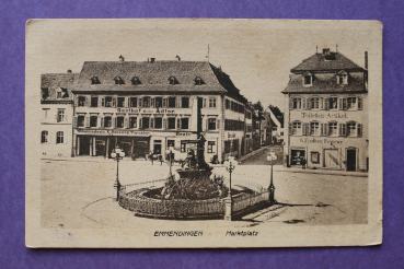 Ansichtskarte AK Emmendingen 1915- 1930 Marktplatz Toiletten Artikel Friseur Gasthof zum Adler